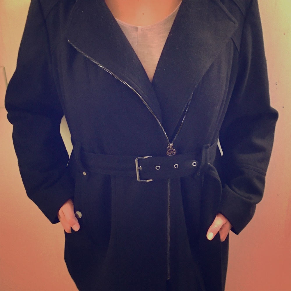 Cute Michael Kors black, wool, long winter coat.